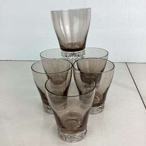 FOSTORIA GLASS (6) TIARA Cinnamon Brown Shot Glasses 1951-58 MCM